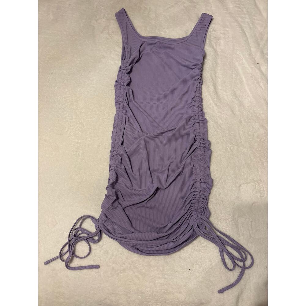 SHEIN purple rouched Drawstring bodycon dress size small.